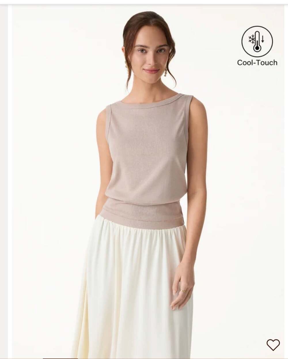 OGL Reversible Boatneck Low Back Top Desert Sand Beige Large L NWT Cotton Linen